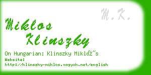 miklos klinszky business card